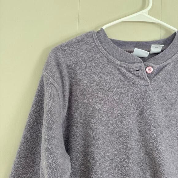 St Johns Bay vintage 90s lavender baggy henley pullover sweatshirt womens large - Picture 4 of 5